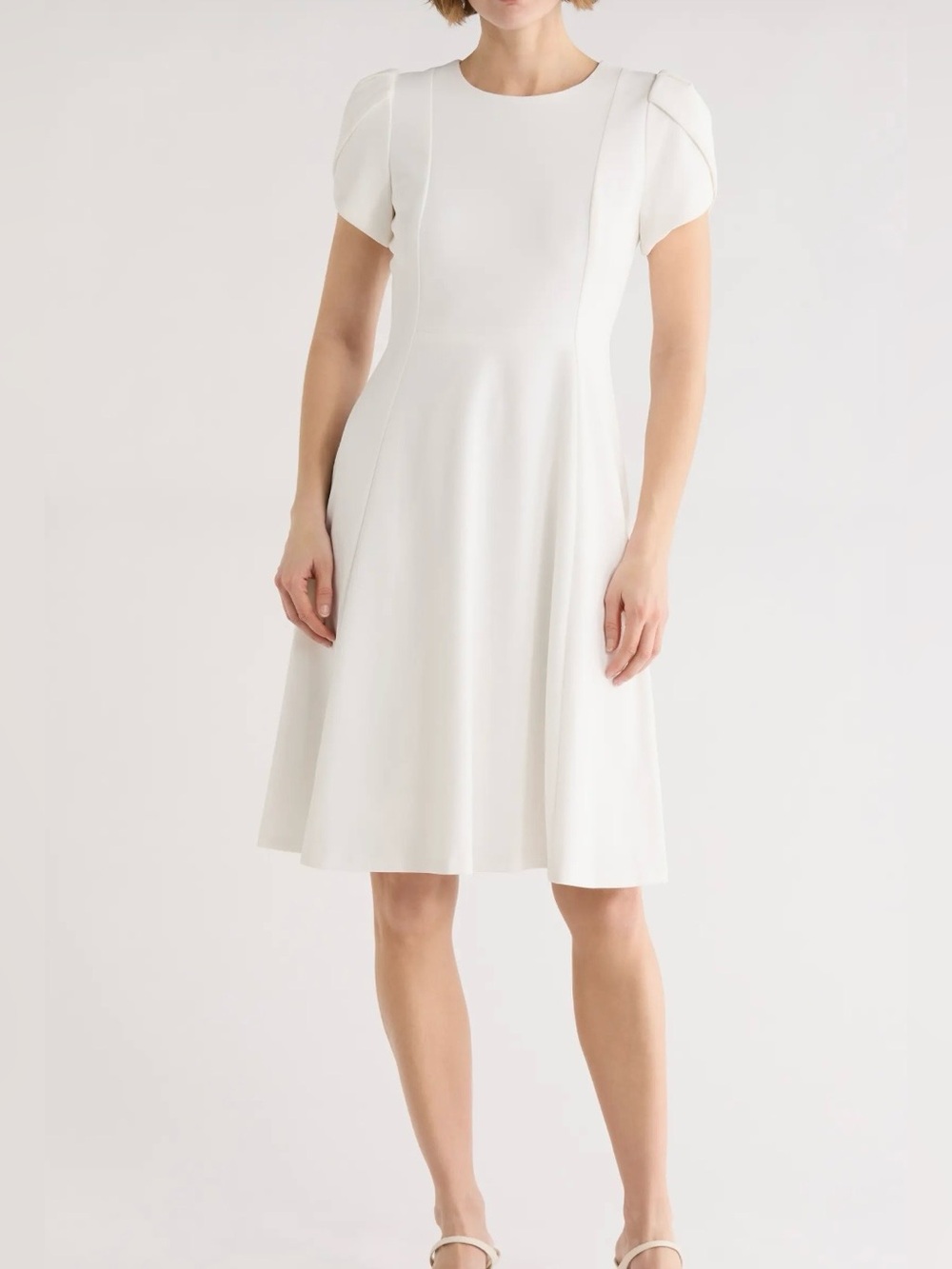 NWT Calvin Klein Fit & Flare White Dress Size 2